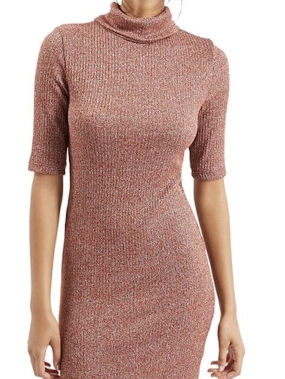 Topshop Ribbed Turtleneck Midi Dress | Size 4